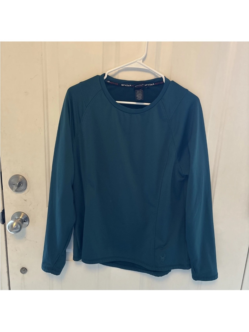 Spyder Teal Long-Sleeve Athletic Top